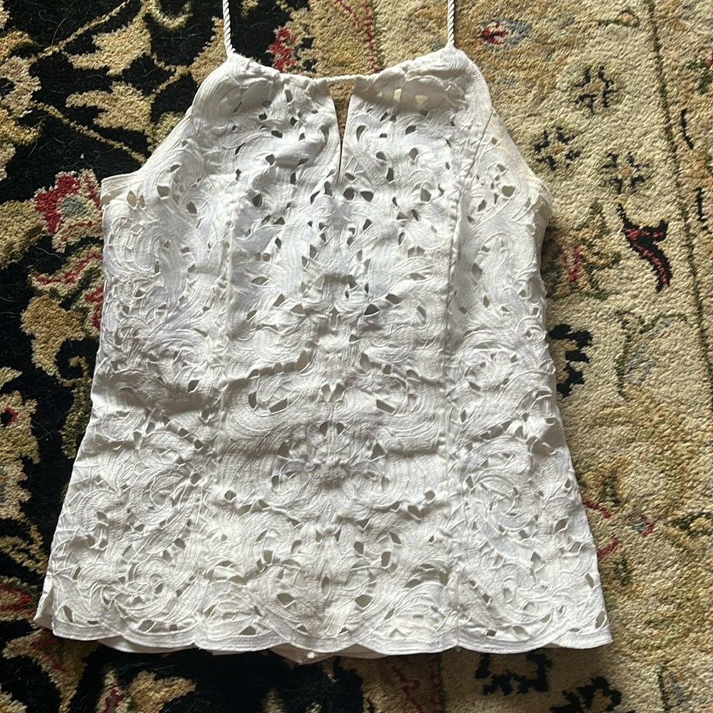 Flawless white lines eyelid camisole in perfect condition for
